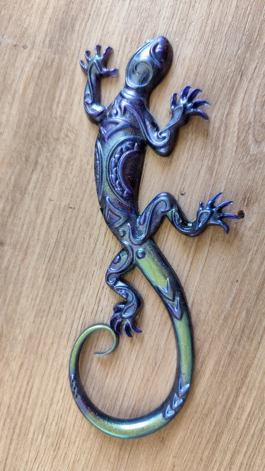 Gecko violet et or verdâtre caméléon