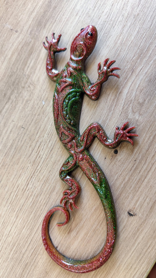 Gecko Kaki et rouge brun